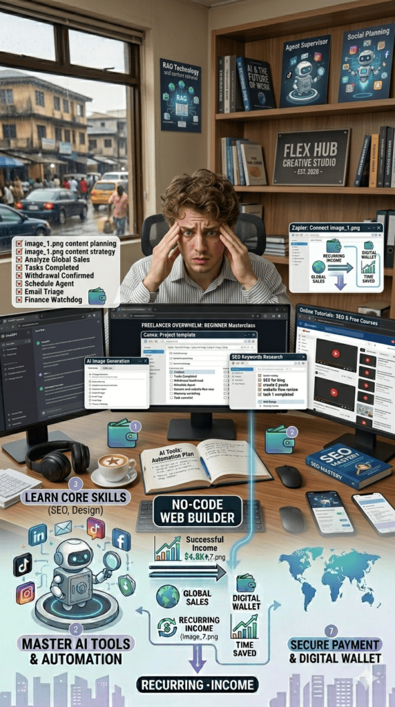 Freelancer using no-code tools