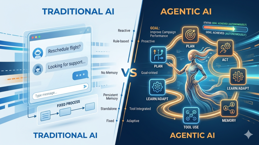 Agentic AI vs Traditional AI